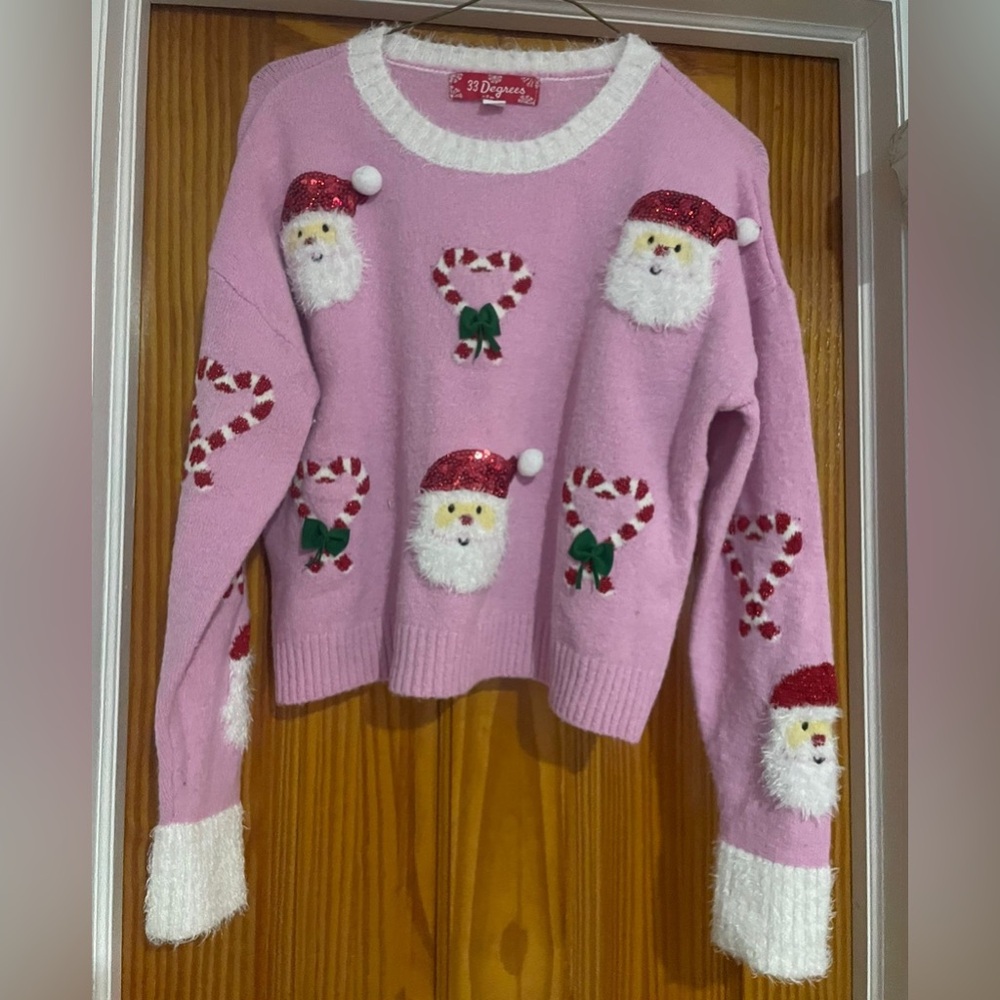 32 Degrees Pink Festive Santa Sweater